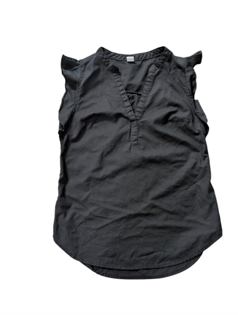 Women's Black Sleeveless V-Neck Shirt - Classic Casual Size XS